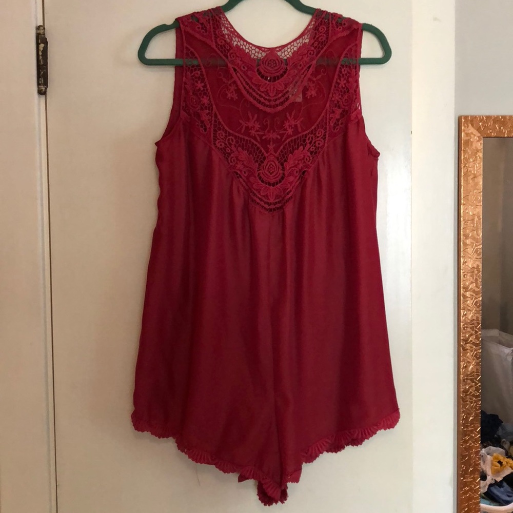 Free people lace and silky romper